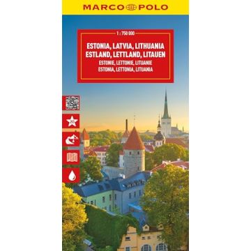 Carte routière Estonie Lettonie Lituanie 1:750 000 (Pays baltes) / Marco Polo