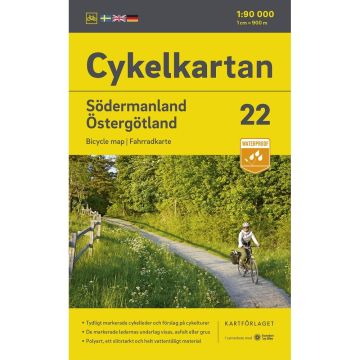 Carte cycliste Södermanland Östergötland (Suède) 1:90 000 Cykelkartan 22 