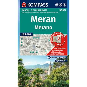 Wanderkarte Kompass 053 Meran 1:25 000