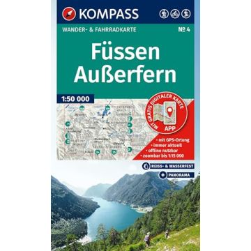 Wanderkarte Kompass 4 Füssen Ausserfern 1:50 000