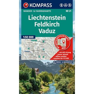 Wanderkarte Kompass 21 Liechtenstein Feldkirch