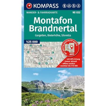 Wanderkarte Kompass 032 Montafon Brandnertal 1:25 000