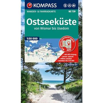 Wanderkarte Kompass 739 Ostseeküste Wismar/Usedom