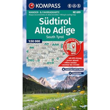 Wanderkarte Kompass 699 Südtirol Alto Adige 1:50 000 (4 Karten im Set)
