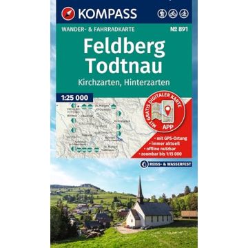 Wanderkarte Kompass 891 Feldberg Todtnau 1:25 000