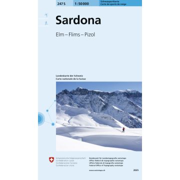 247 S Sardona Carte de randonnée à ski 1:50 000