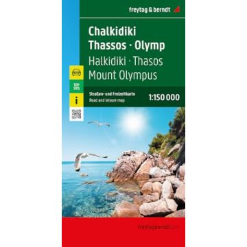Carte routière Chalkidiki Thasos Olympos 1:150 000 / Freytag & Berndt