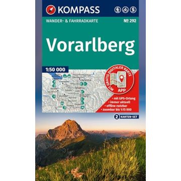 Wanderkarte Kompass 292 Vorarlberg 1:50 000 (2 Karten im Set)