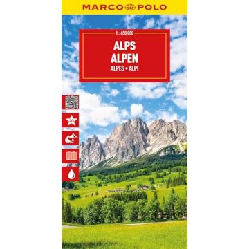Strassenkarte Alpen 1:650 000 / Marco Polo