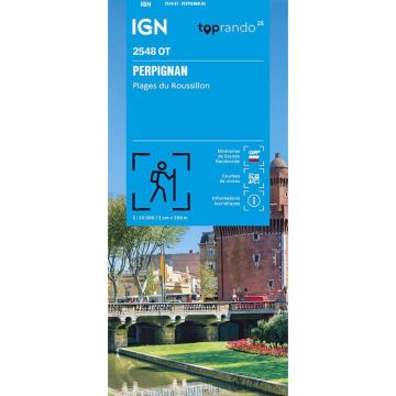 Carte topographique IGN 2548 OT Perpignan 1:25 000