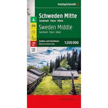 Strassenkarte Schweden 4 Mitte 1:250 000 / Freytag & Berndt