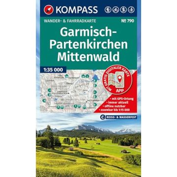 Wanderkarte Kompass 790 Garmisch-Partenkirchen Mittenwald 1:35 000