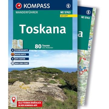 Wanderführer Toskana mit Wanderkarte / Kompass