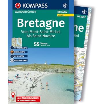 Wanderführer Bretagne mit Wanderkarte / Kompass