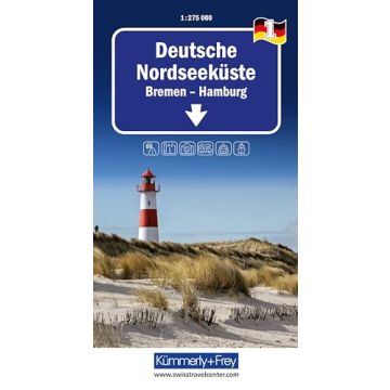 Carte routière Allemagne 01 Deutsche Nordseeküste 1:275 000 / Kümmerly & Frey
