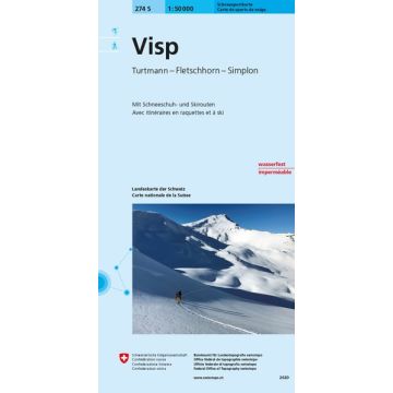 274 S Visp Carte de randonnée à ski 1:50 000