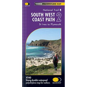 Carte de randonnées South West Coast Path 2 1:40 000 St. Ives to Plymouth / Harvey