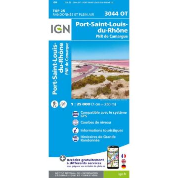 Topographische Karte IGN 3044 OT Port-Saint-Louis-du-Rhône 1:25 000