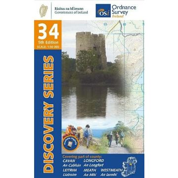 Topografische Karte OS Ireland 34 Cavan Leitrim Longford Meath 1:50 000