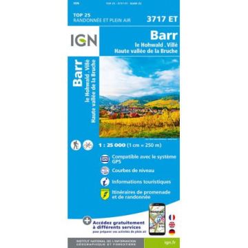 Topographische Karte IGN 3717 ET Barr 1:25 000