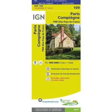 Topographische Karte IGN 109 Paris Compiègne 1:100 000