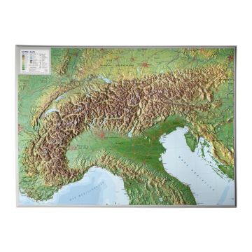 Alpen Relief ohne Rahmen 1:1.2 Mio./ Georelief