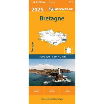 Carte routière Michelin 512 Bretagne 1:200 000 