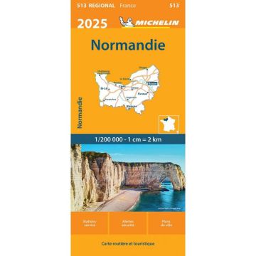 Strassenkarte Michelin 513 Normandie 1:200 000 