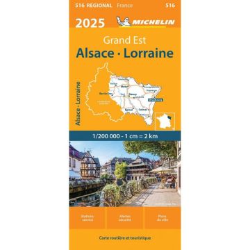 Strassenkarte Michelin 516 Alsace Lorraine 1:200 000