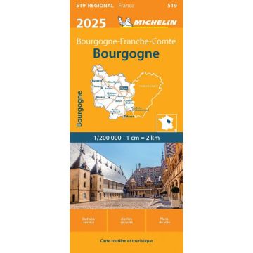 Carte routière Michelin 519 Bourgogne 1:200 000