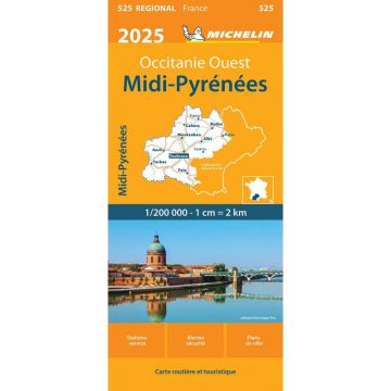 Strassenkarte Michelin 525 Midi Pyrénées 1:200 000 