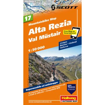 Mountainbike Map 17 Alta Rezia Val Müstair 1:50 000 / Hallwag