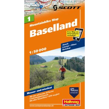 Mountainbike Map 1 Baselland 1:50 000 / Hallwag