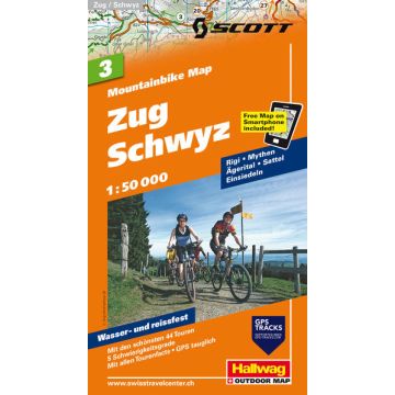Mountainbike Map 3 Zug Schwyz 1:50 000 / Hallwag