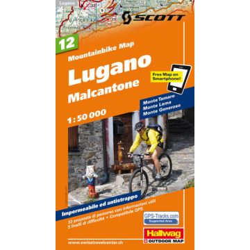 Mountainbike Map 12 Lugano 1:50 000 / Hallwag