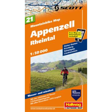 Mountainbike Map 21 Appenzell 1:50 000 / Hallwag