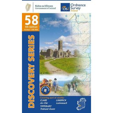 Topografische Karte OS Ireland 58 Clare Limerick Tipperary 1:50 000