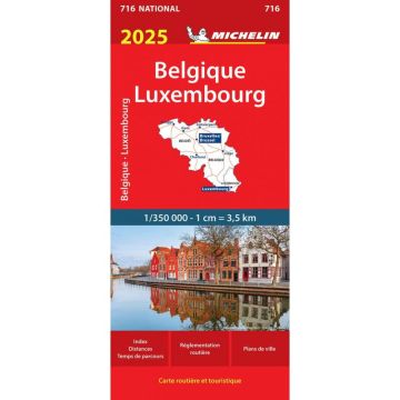 Carte routière Michelin 716 Belgique Luxembourg 1:350 000