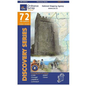 Topografische Karte OS Ireland 72 Kerry Cork Limerick 1:50 000