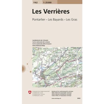 1162 Les Verrières 1:25 000 / Swisstopo