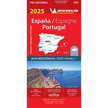 Carte routière Michelin 794 Espagne Portugal 1:1 Mio. indéchirable