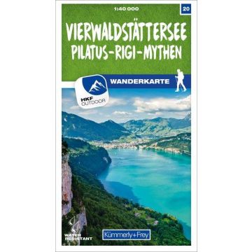 Carte pédestre 20 Vierwaldstätersee Pilatus Rigi Mythen 1:40 000 / Kümmerly & Frey