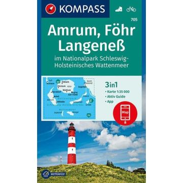 Wanderkarte Kompass 705 Amrum Foehr 1:50 000
