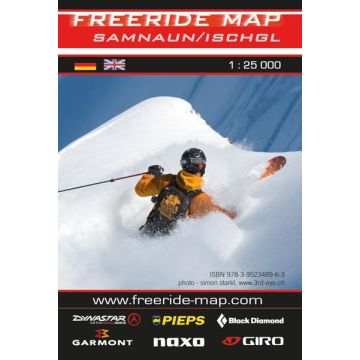 Freeridekarte Freeride Map Samnaun/Ischgl