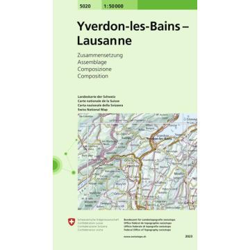 5020 Yverdon-les-Bains Lausanne 1:50 000 / Swisstopo