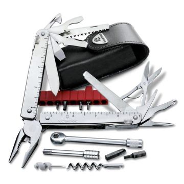 SwissTool X Plus Ratchet, in Leder-Etui