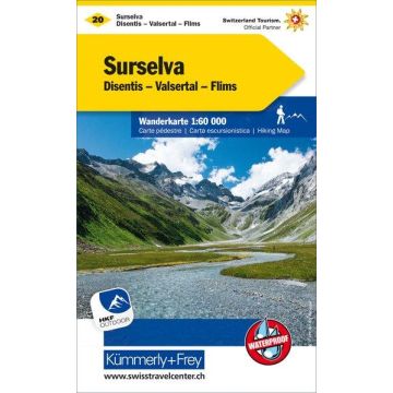 Carte pédestre 20 Surselva 1:60 000 / Kümmerly & Frey