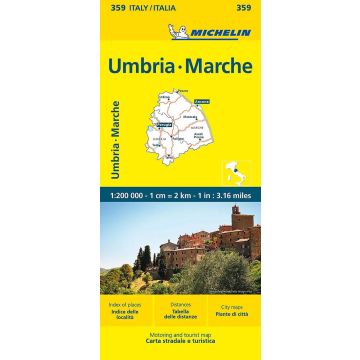 Carte routière Michelin 359 Umbria Marche 1:200 000