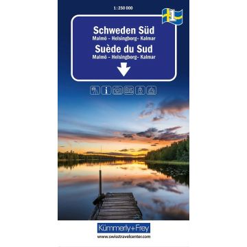 Carte routière Suède 1 Suède du Sud 1:250 000 / Kümmerly & Frey