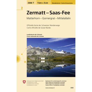 3306 T Zermatt-Saas-Fee Wanderkarte 1:33 333 